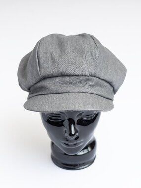 Upcycled Gray Denim Newsboy Newsie Cabbie Paperboy Hat
